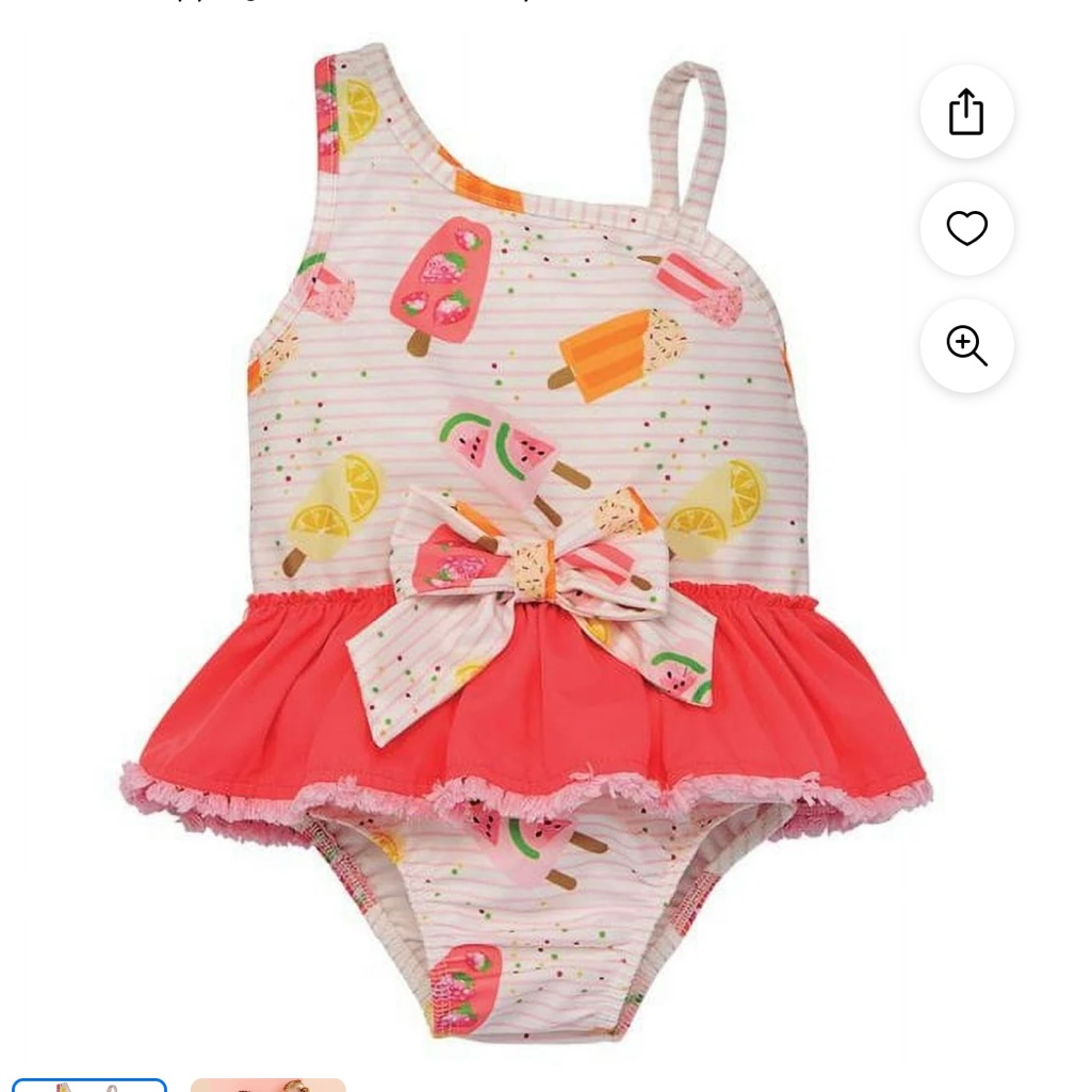 Mud Pie Toddler Girls Popsicle Swimsuit One Piece Ruffle 2t